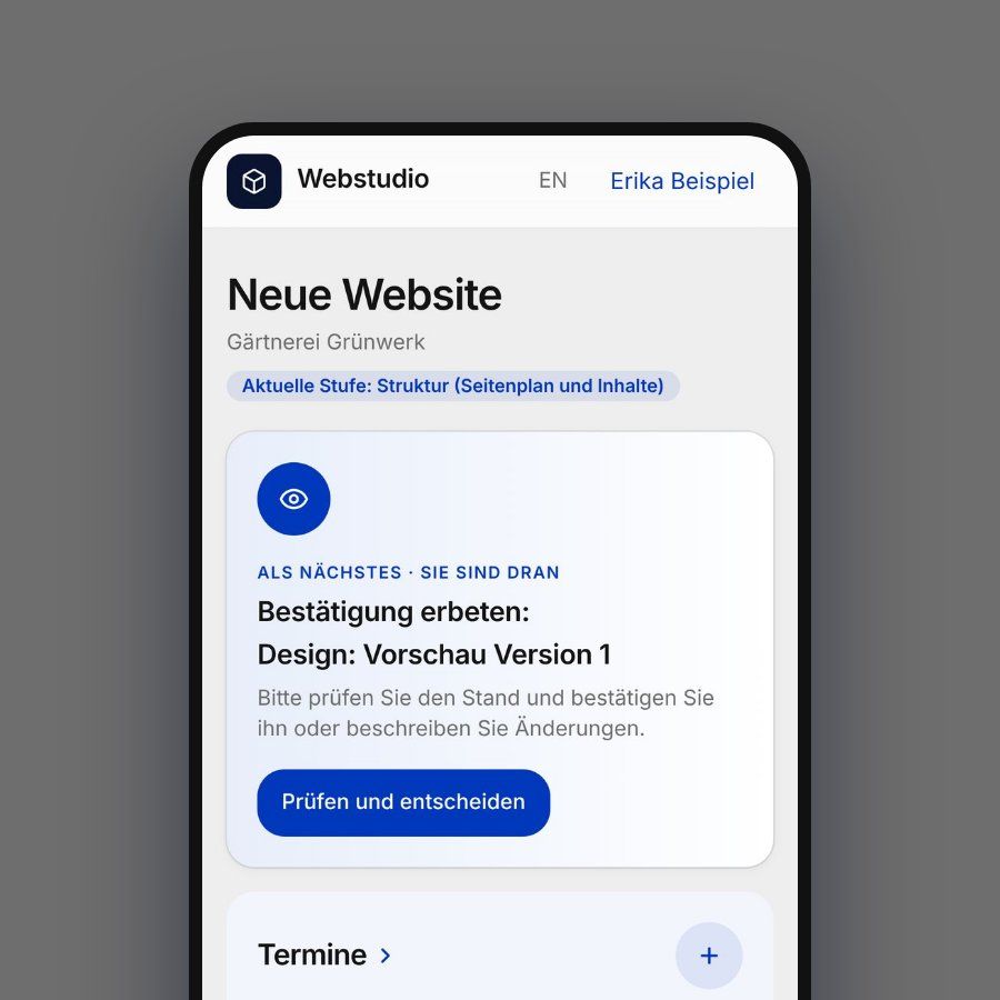 Kundenportal auf dem Handy: nächster Schritt und aktuelle Stufe
