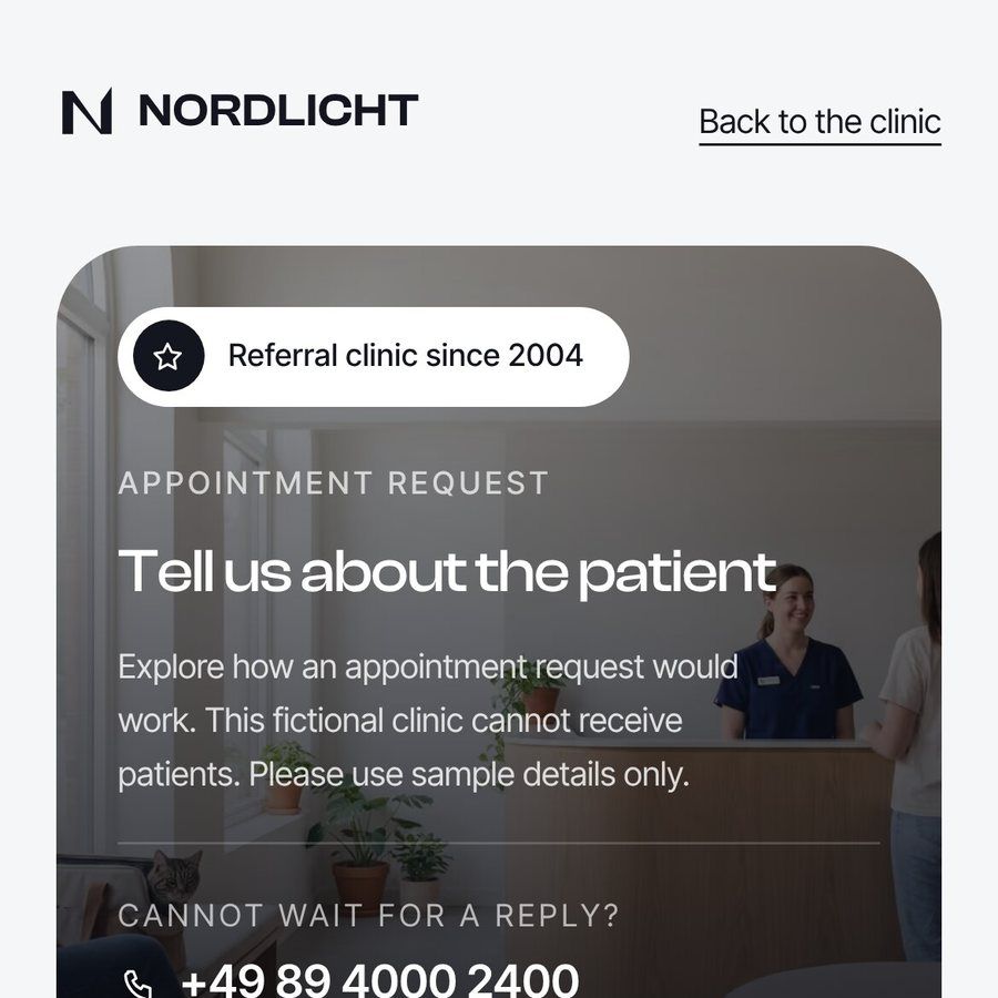 Terminanfrage „Tell us about the patient“ auf dem Handy