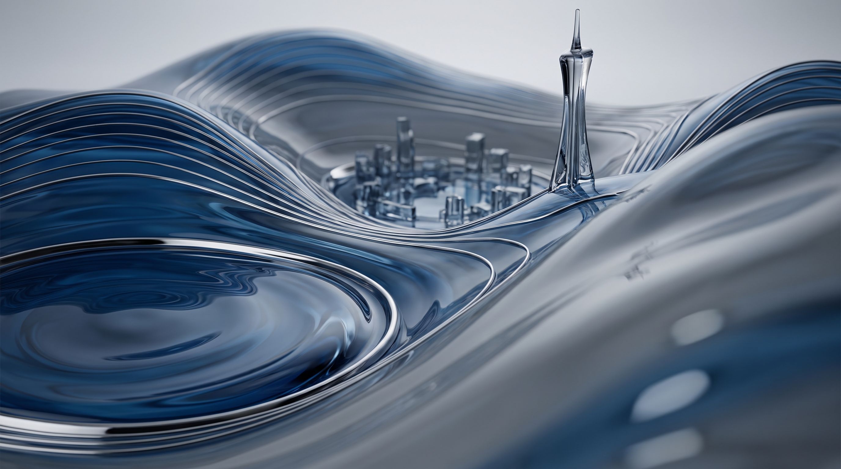 Webdesign in Stuttgart: abstraktes Glasmodell des Stuttgarter Talkessels mit Fernsehturm